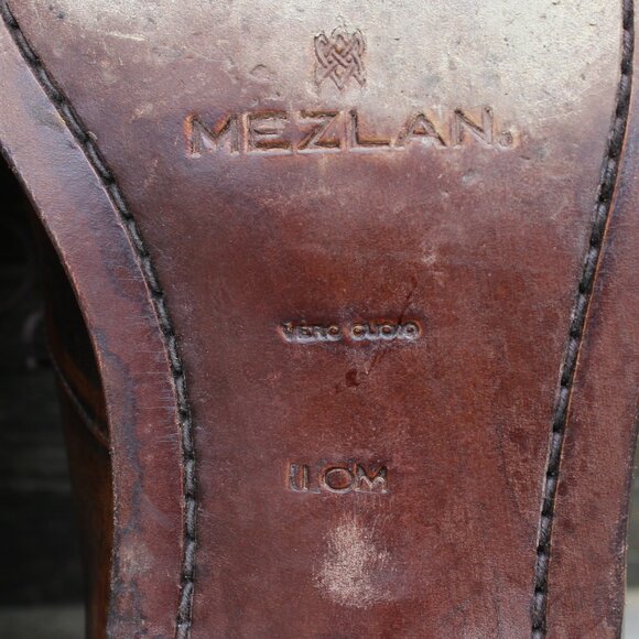Mezlan Brown Leather Medallion Toe Derby, Men's 10 M, Made in Spain, EUC - Picture 14 of 15